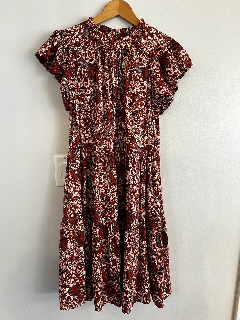 New Ulla Johnson Kasim Mini Dress Burgundy Size 8 - Picture 2 of 7